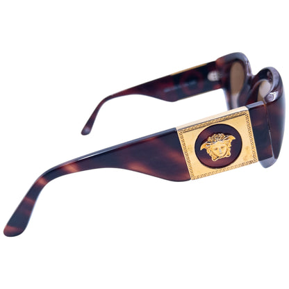 Vintage 90s Gianni Versace Tortoise Shell Medusa Sunglasses