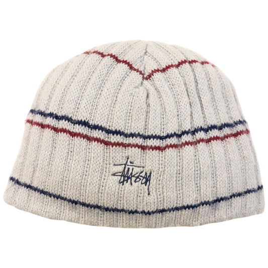 Vintage 2000s Stussy Striped Knit Beanie Hat