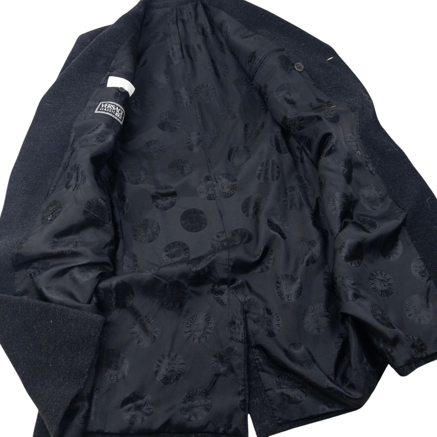 Vintage 90s Versace Classic V2 Longline Wool Jacket Size L