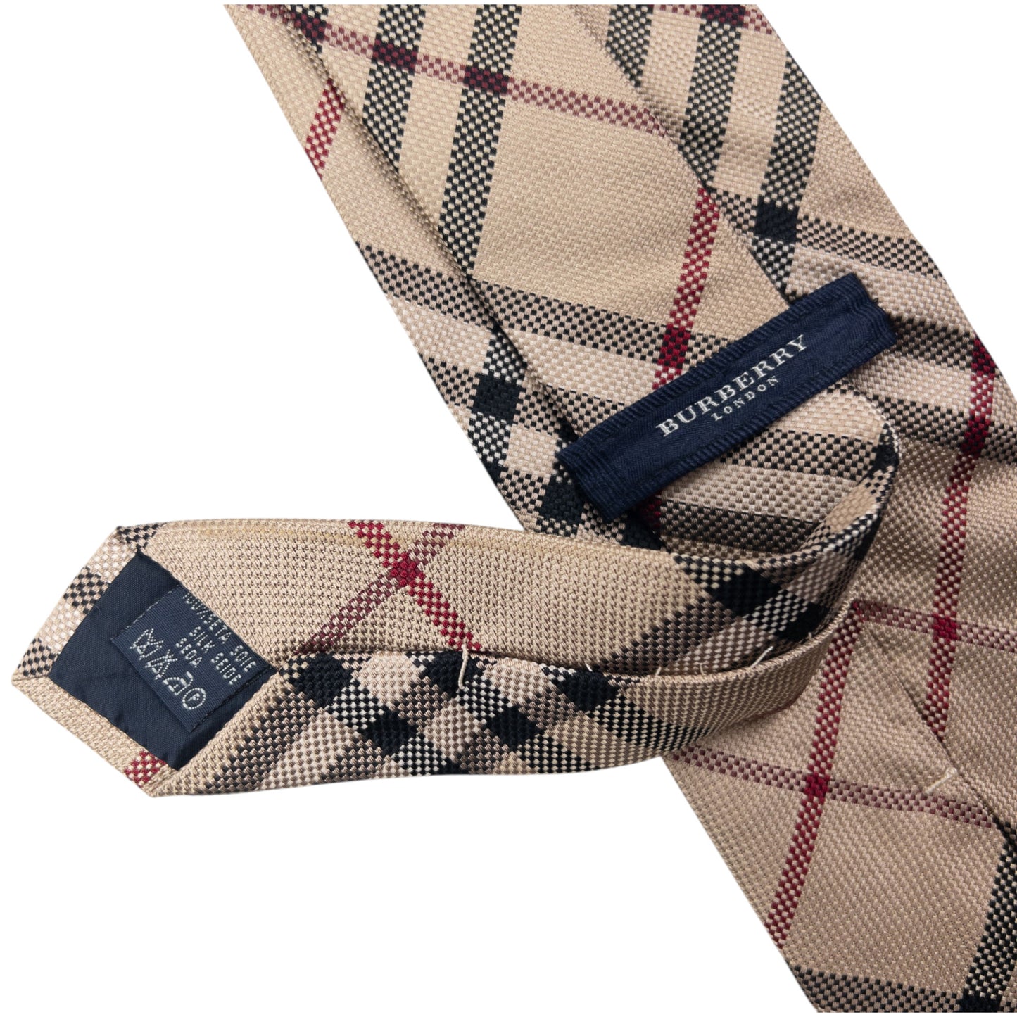Vintage 2000s Burberry Nova Check Silk Tie