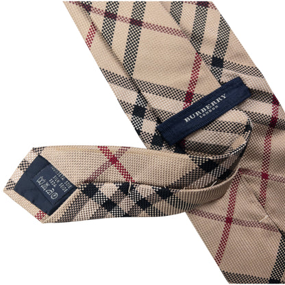 Vintage 2000s Burberry Nova Check Silk Tie