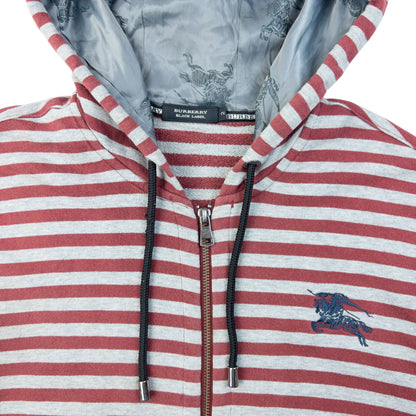 Vintage 2000s Burberry Black Label Striped Zip Up Hoodie Size M