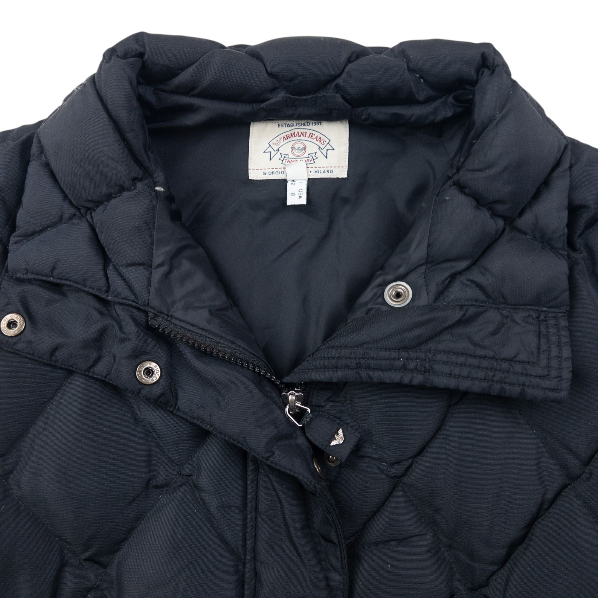 Vintage Armani Jeans Zip Off Sleeve Quilted Jacket Womens Size