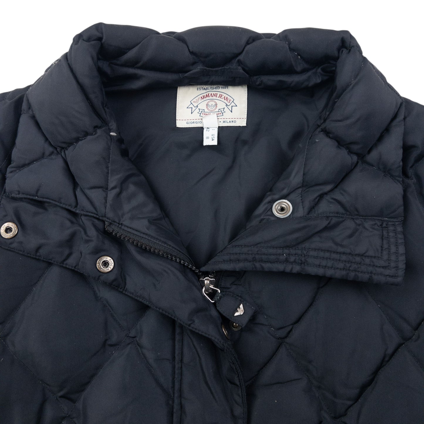 Vintage Armani Jeans Zip Off Sleeve Quilted Jacket Womens Size