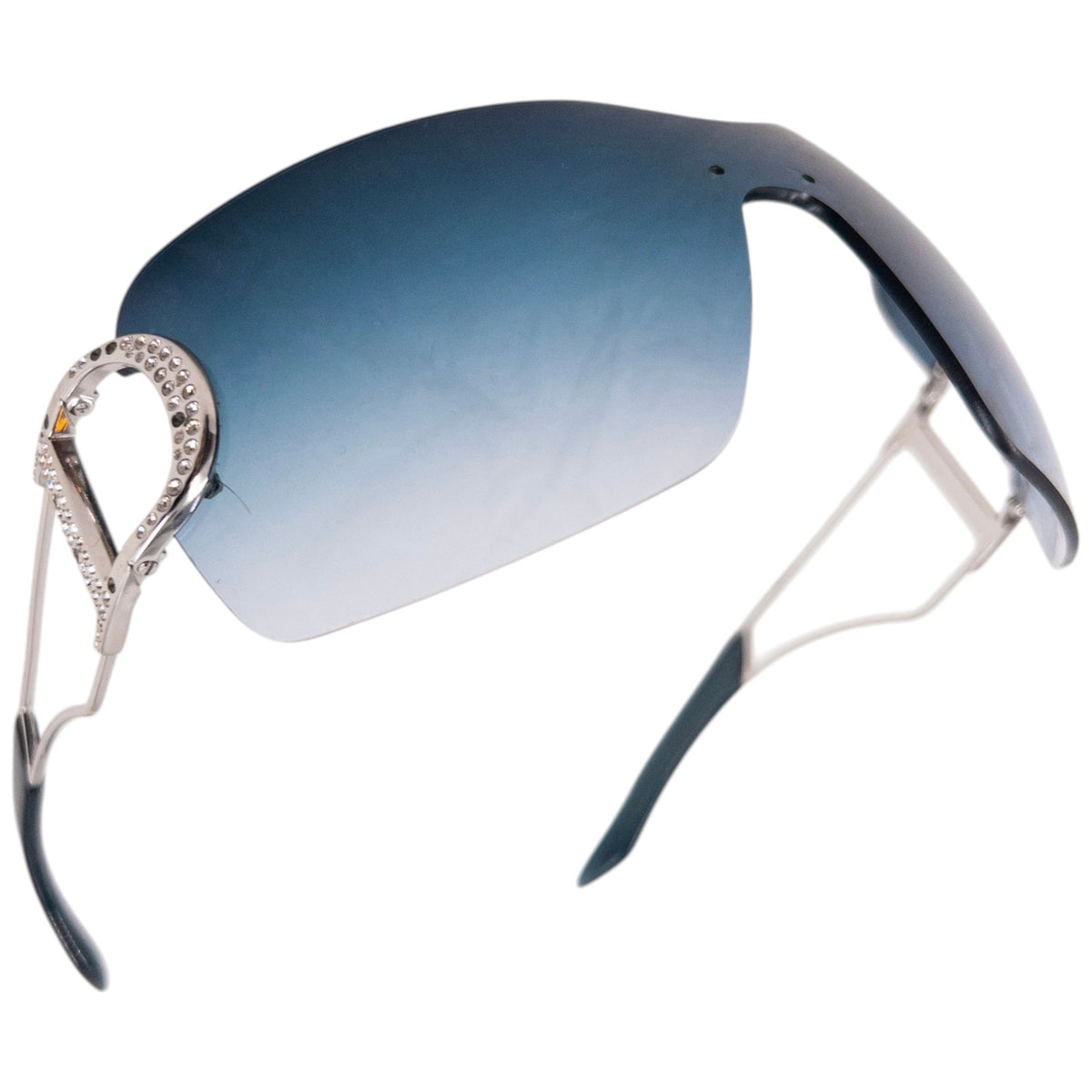 Vintage 2000s Dior Swarovski DIORLY 1 randloze zonnebril