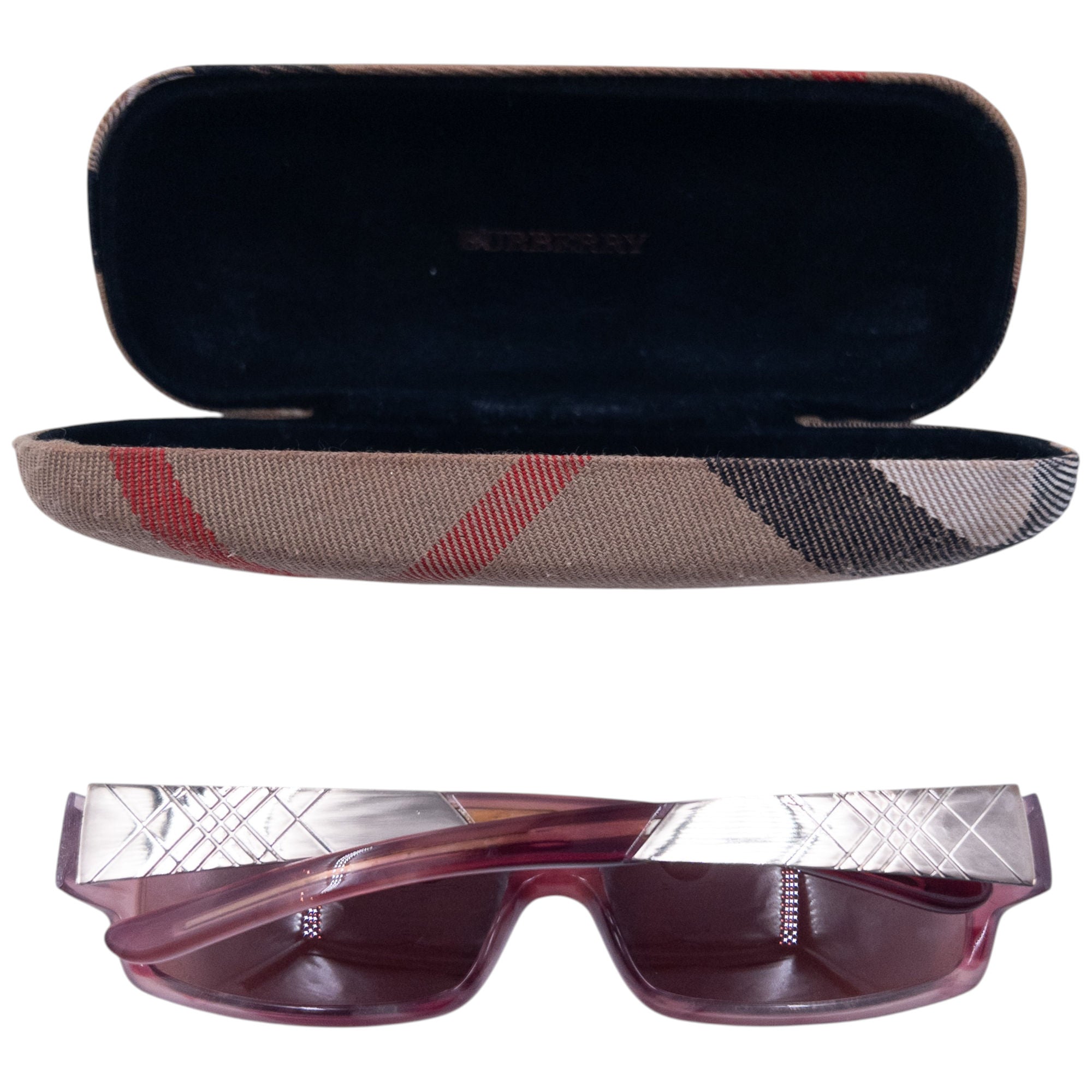 Vintage Burberry Nova Check Embossed Sunglasses