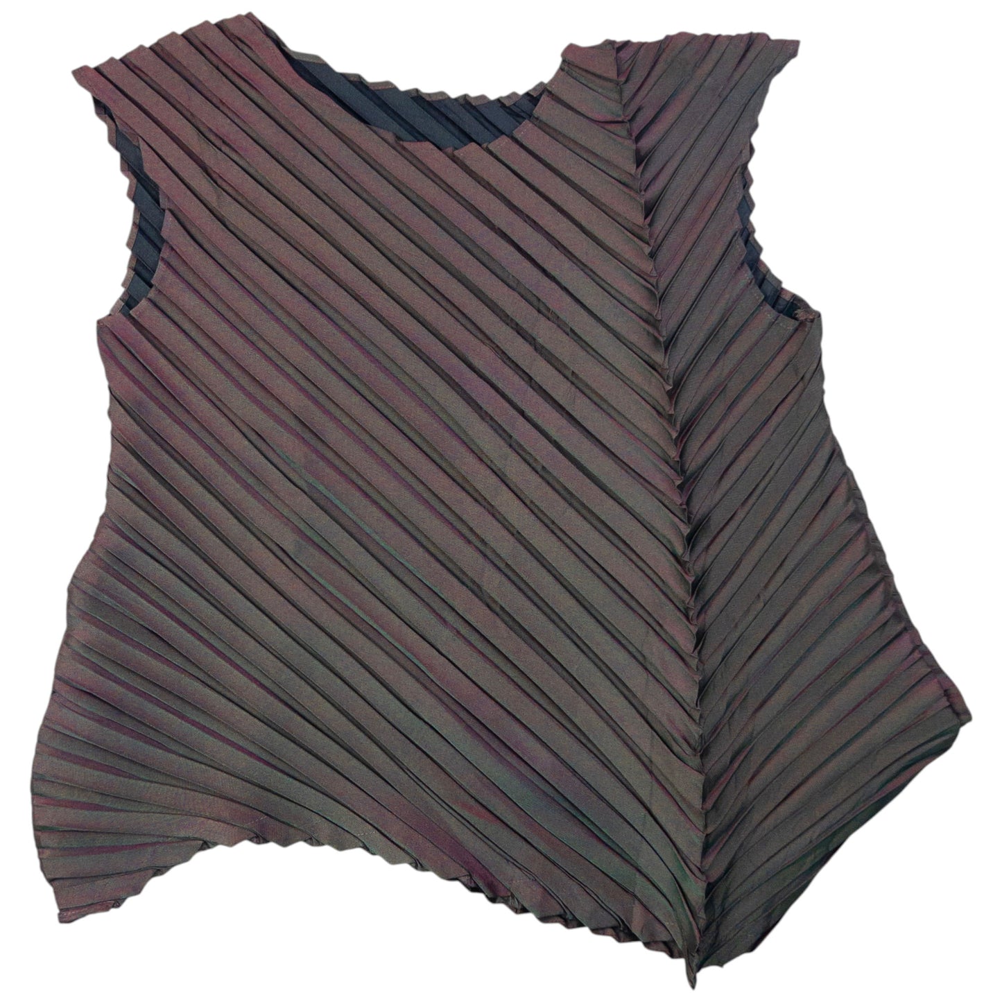 Vintage Issey Miyake Asymmetric Pleated Top Womens Size M