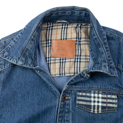 Vintage 2000s Burberry Button Up Denim Jacket Size M