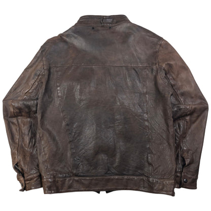 Vintage Hugo Boss Zip Up Leather Jacket Size M