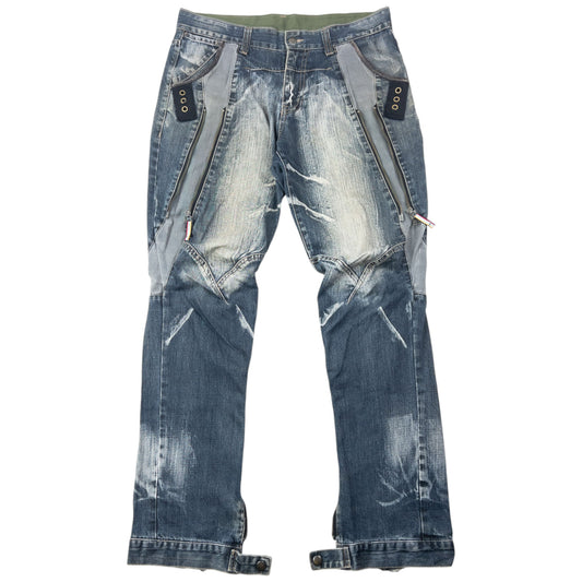 Vintage 2000s PPFM Multi Zip Denim Jeans Size W34