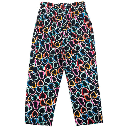 Vintage 80s YSL Yves Saint Laurent Heart Print Top & Trousers Set Womens Size XS