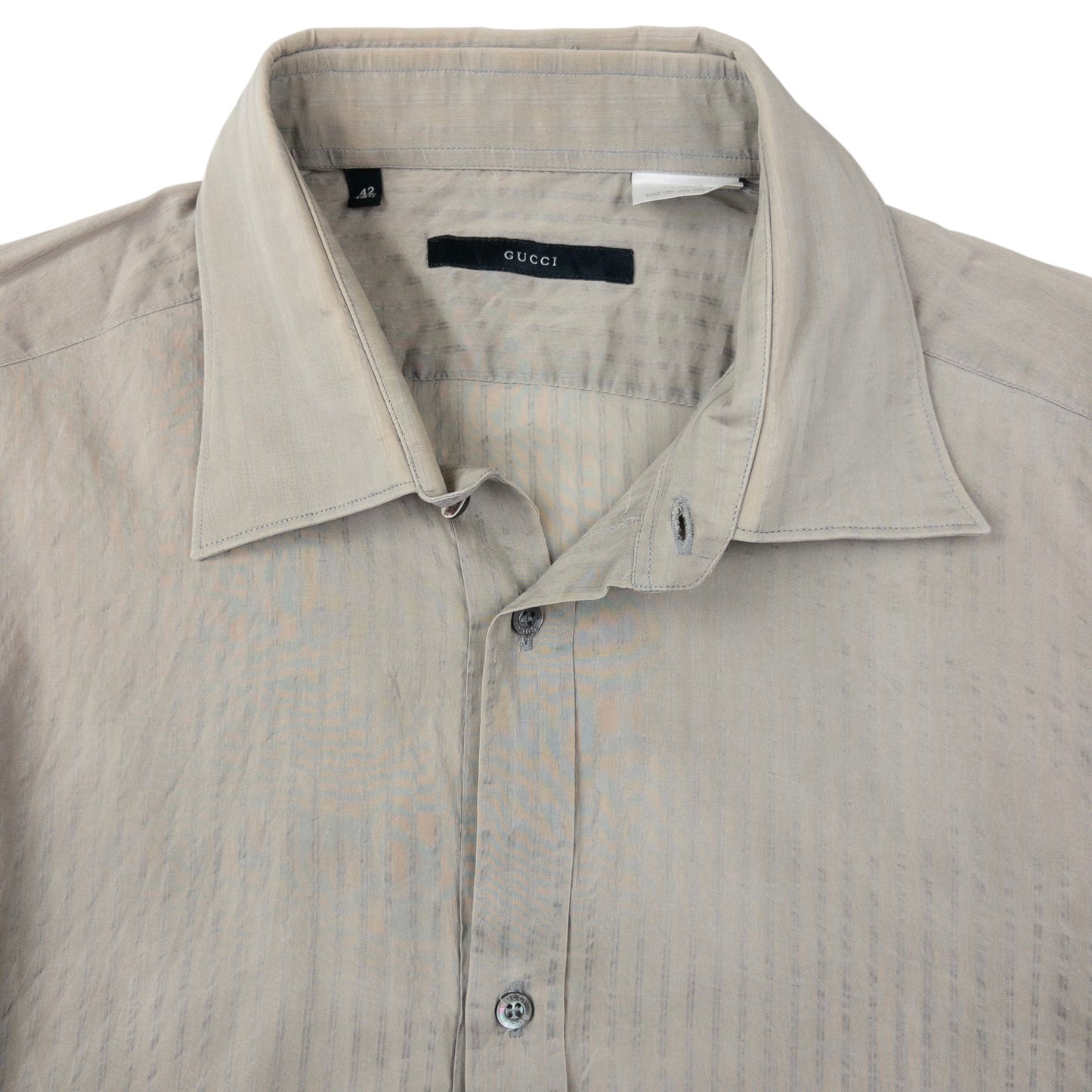 Vintage Gucci Striped Silk Long Sleeve Button Up Shirt Size M