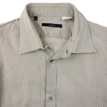 Vintage Gucci Striped Silk Long Sleeve Button Up Shirt Size M