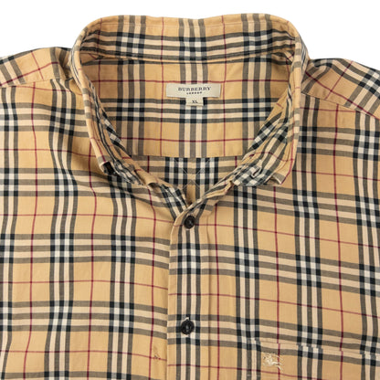 Vintage Burberry Nova Check Short Sleeve Button Up Shirt Size XL