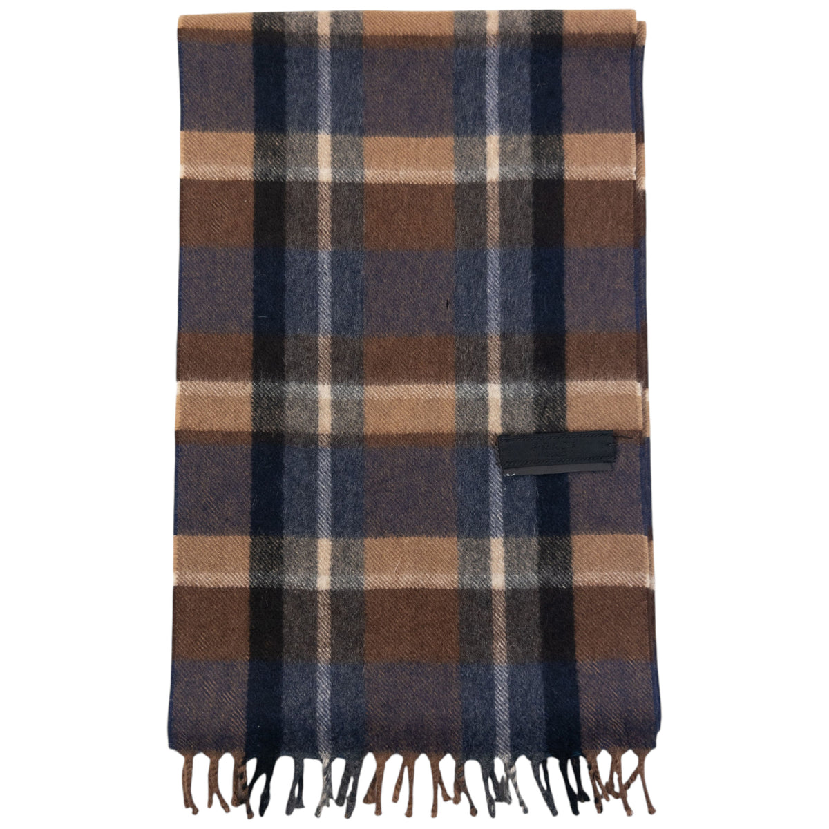Vintage 2000s Prada Checkered Wool Tassel Scarf