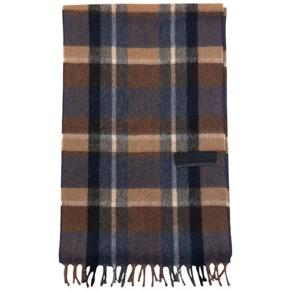 Vintage 2000s Prada Checkered Wool Tassel Scarf