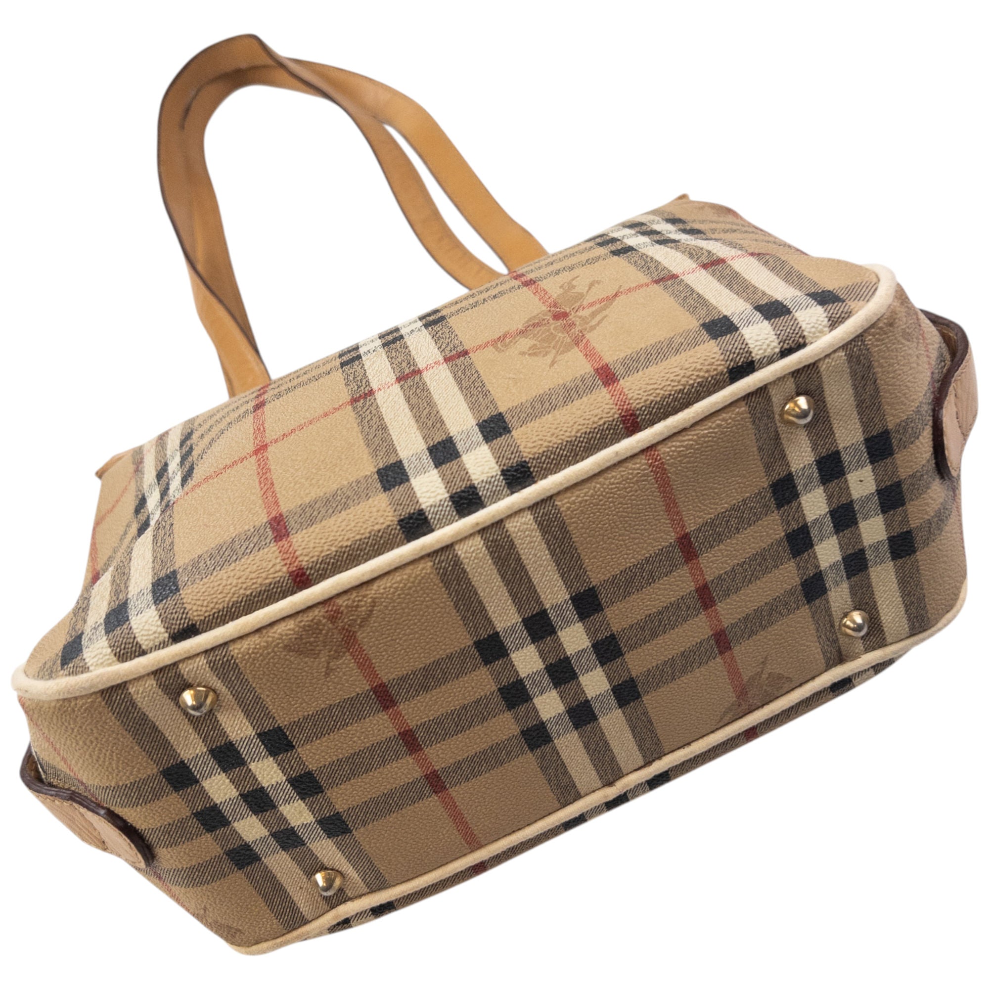 Vintage 80s Burberry Nova Check Leather Crossbody Bag