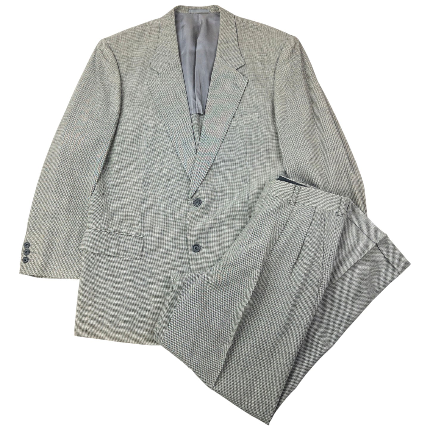 Vintage 90s Issey Miyake Checkered Jacket & Trousers Suit Set Size L