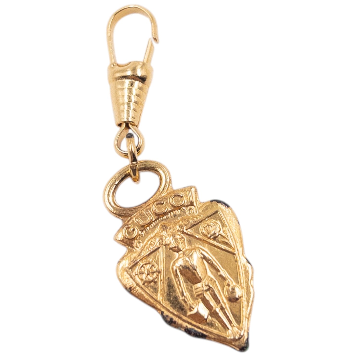 Vintage 90s Gucci Embossed Shopping Knight Charm