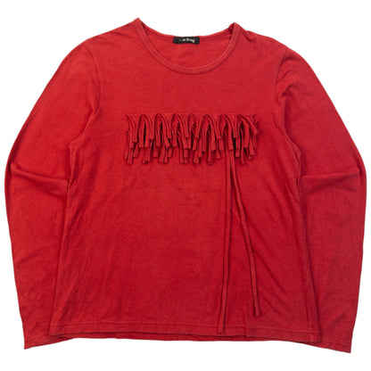 Vintage 90s Yohji Yamamoto Ruffle Long Sleeve T Shirt Womens Size S