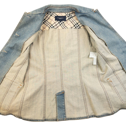 Vintage 2000s Burberry Button Up Denim Jacket Womens Size S