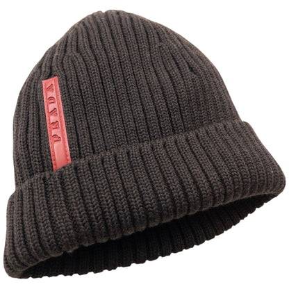 Vintage 2000s Prada Sport Ribbed Knit Beanie Hat