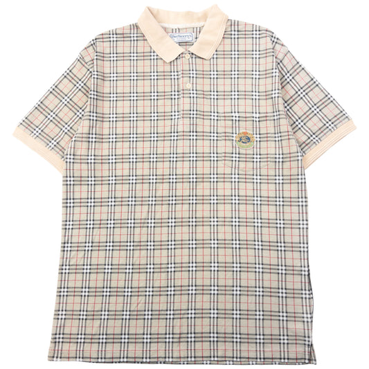 Vintage 90s Burberry Nova Check Polo Shirt Size XL