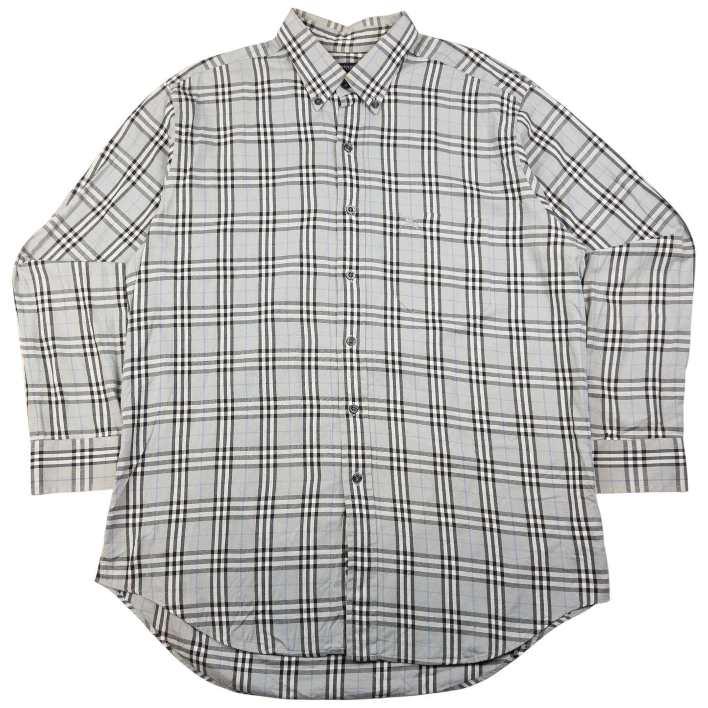 Vintage Burberry Nova Check Long Sleeve Button Up Shirt Size L