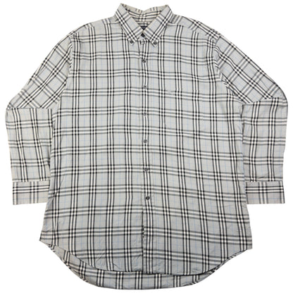 Vintage Burberry Nova Check Long Sleeve Button Up Shirt Size L
