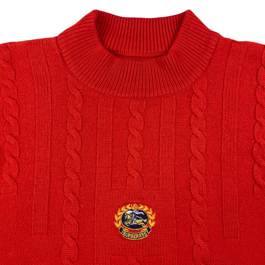 Vintage Burberry Embroidered Knit Jumper Size XS