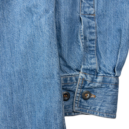 Vintage 90s Armani Jeans Long Sleeve Button Up Denim Shirt Size XL