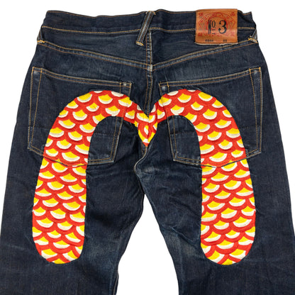 Vintage Evisu Embroidered Daicock Japanese Denim Jeans Size W32