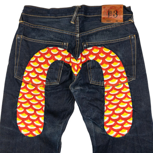 Vintage Evisu Embroidered Daicock Japanese Denim Jeans Size W32
