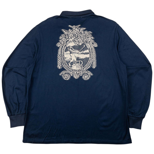 Vintage Dior Sports Embroidered Golf Polo Sweatshirt Womens Size L