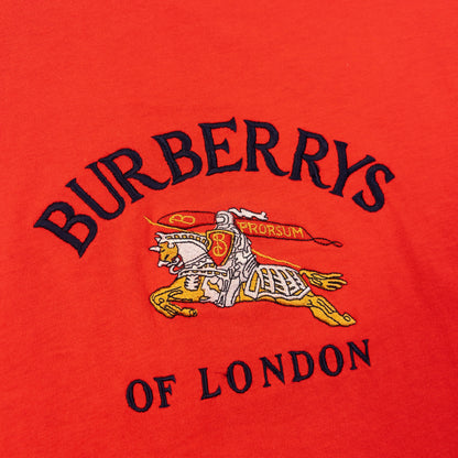 Vintage 90s Burberry Embroidered T Shirt Size M