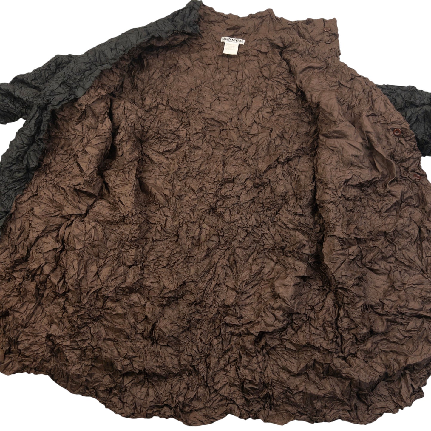 Vintage 90s Issey Miyake Reversible Button Up Crinkle Jacket Size M