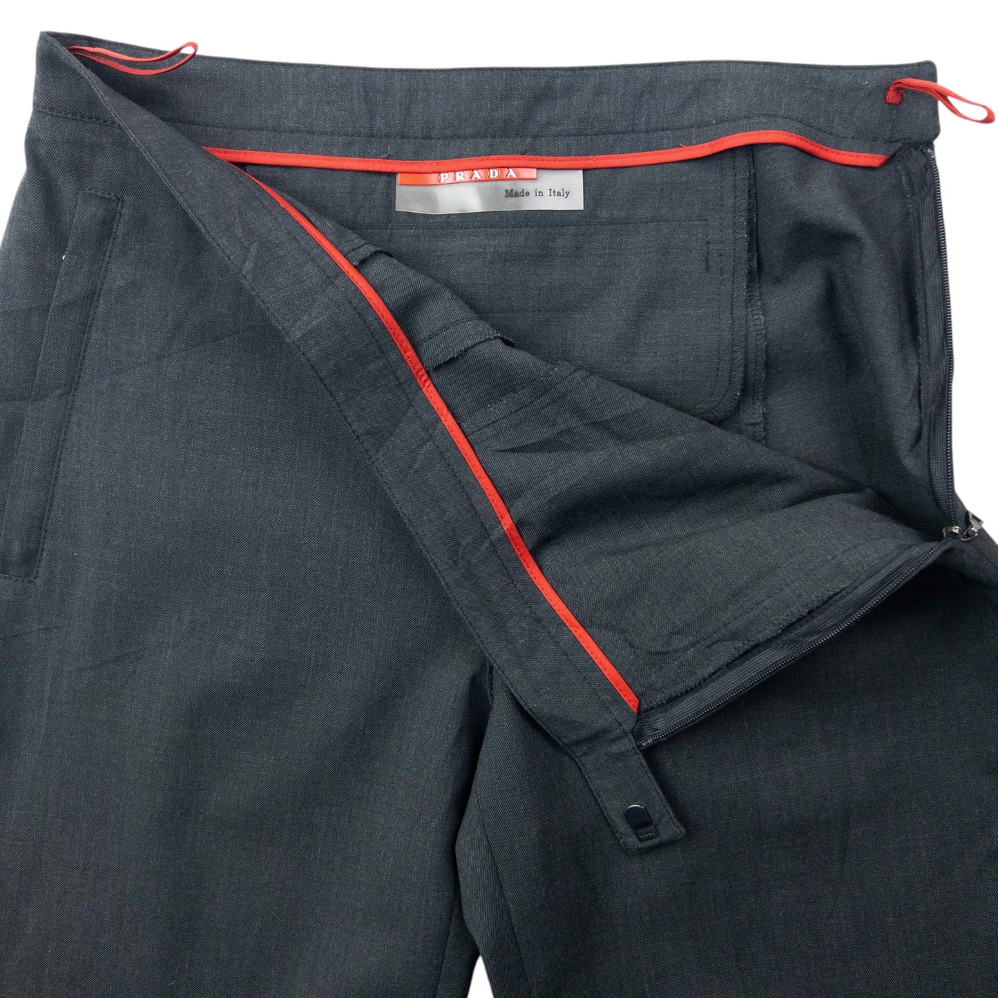 Vintage 2000s Prada Sport Zip Cuff Wool Trousers Womens Size W27