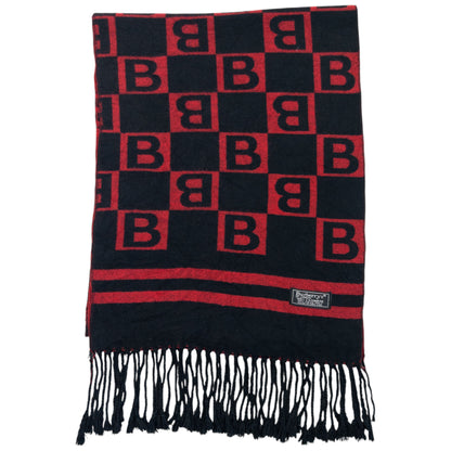 Vintage 90s Burberry Monogram Checkered Cashmere Tassel Scarf