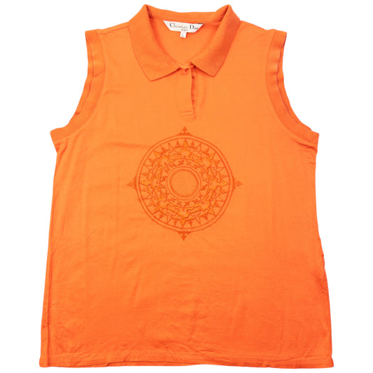 Vintage 90s Dior Sports Embroidered Sleeveless Polo Shirt Womens Size L