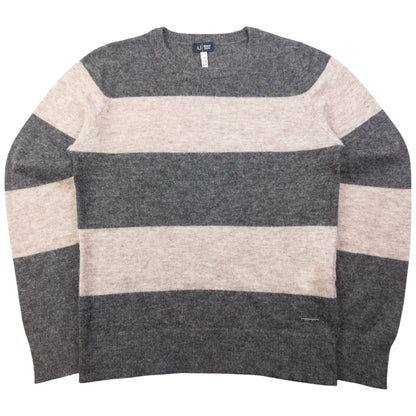 Vintage Armani Jeans Striped Wool Jumper Womens Size L