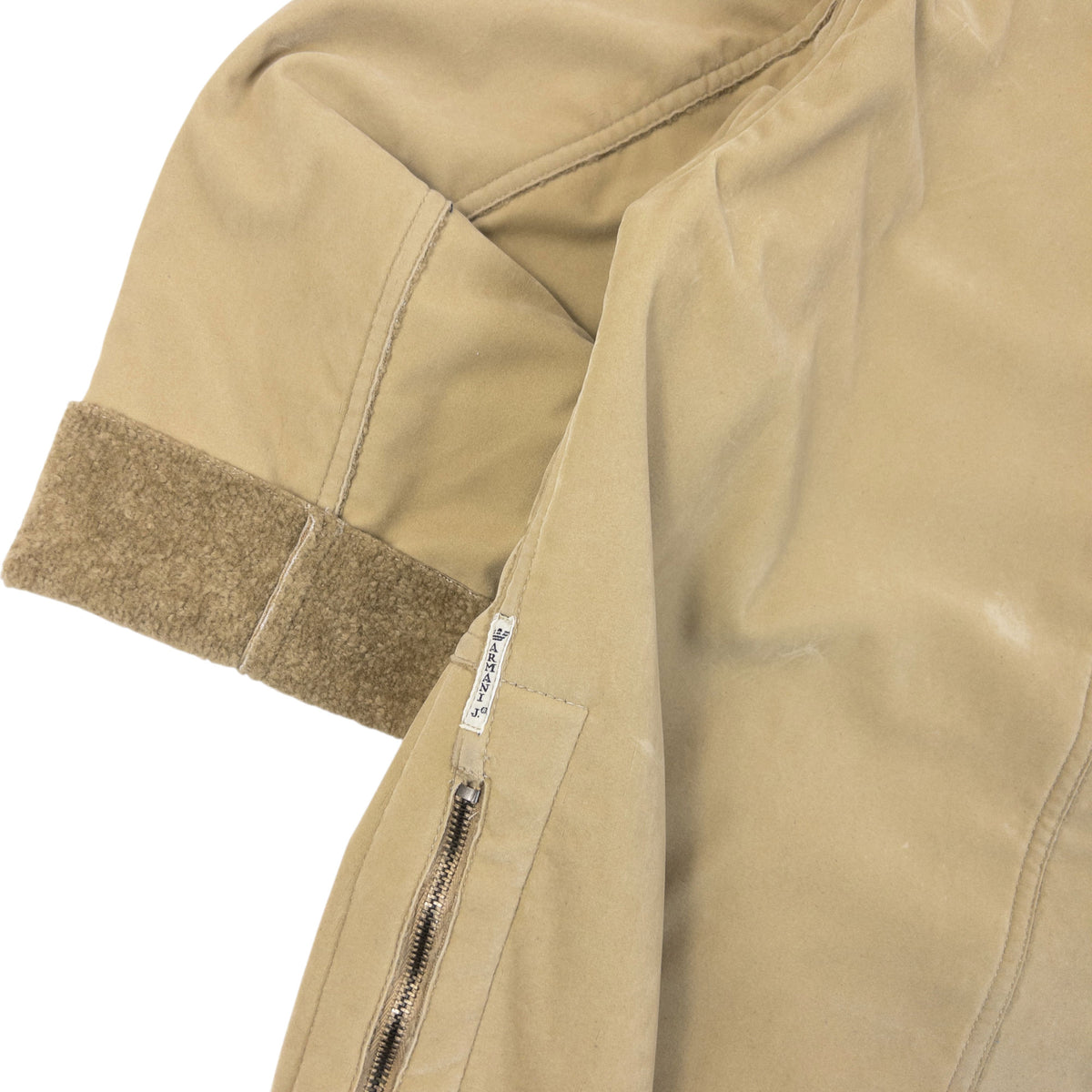 Vintage 90s Armani Jeans Fleece Lined Jacket in brown, photo 6