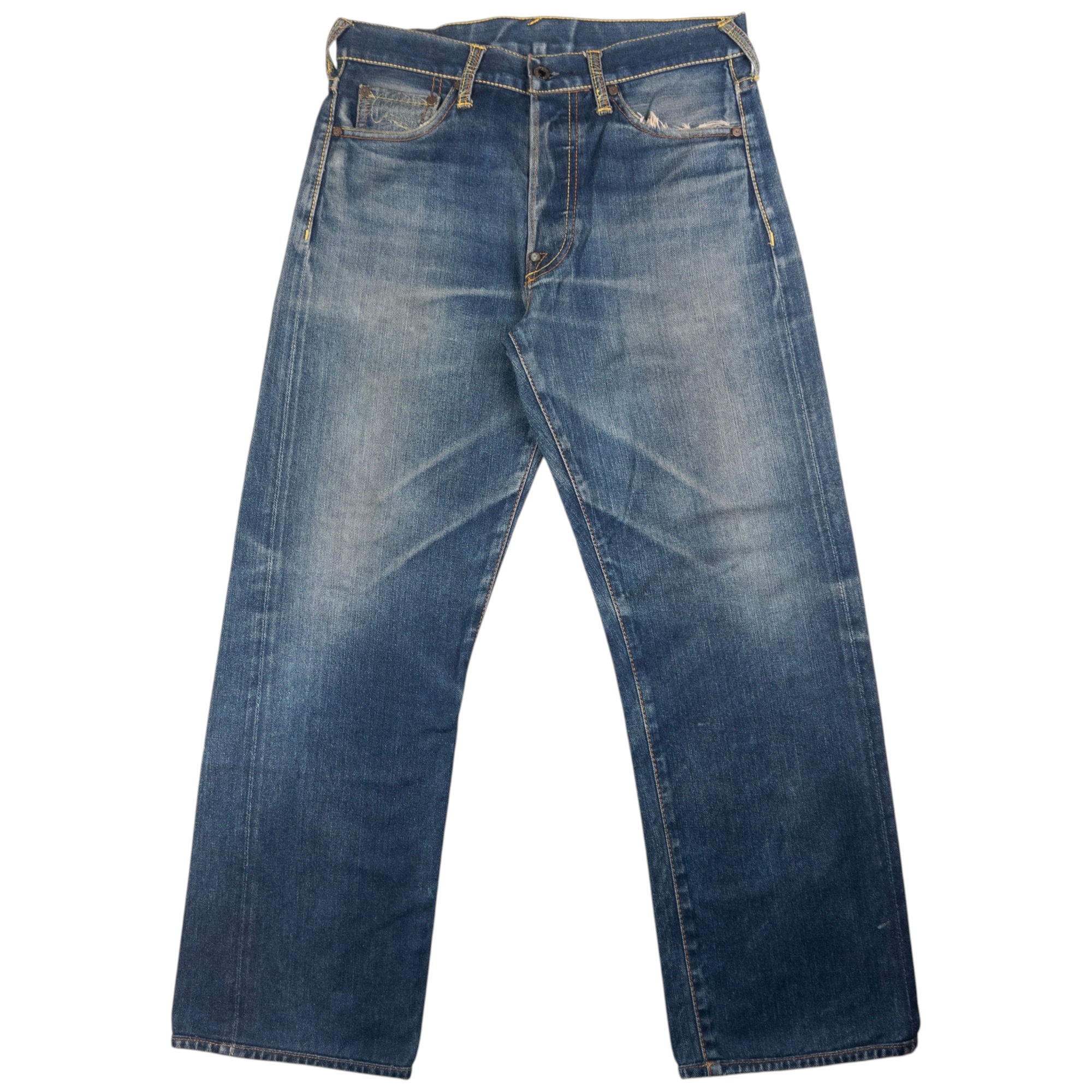 Vintage RMC Red Monkey Company Embroidered Wave Japanese Denim Jeans Size W31