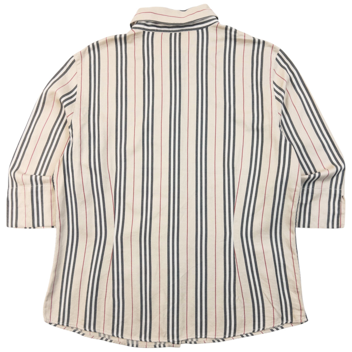 Vintage 2000s Burberry Nova Stripe Button Up Shirt in cream (cotton), photo 2