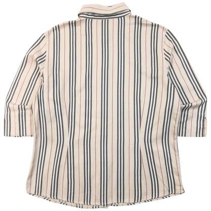 Vintage 2000s Burberry Nova Stripe Button Up Shirt in cream (cotton), photo 2