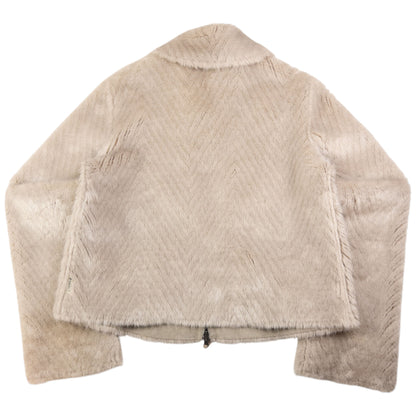 Vintage Armani Jeans Reversible Fur Jacket Womens Size M