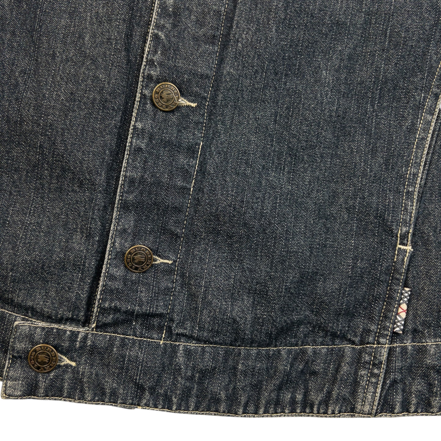 Vintage 2000s Burberry Button Up Denim Jacket Womens Size S