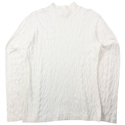 Vintage 90s Plantation By Issey Miyake Textured Long Sleeve T Shirt Womens Size M