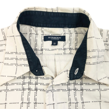 Vintage 2000s Burberry Nova Check Text Long Sleeve Button Up Shirt Size L