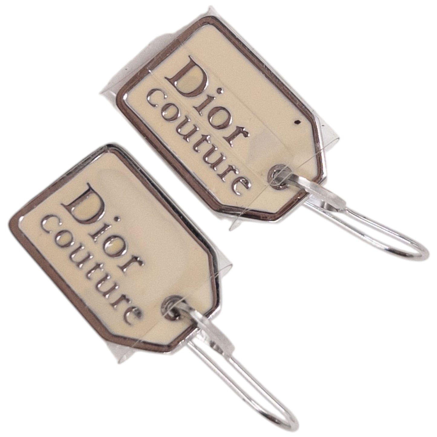 Vintage 2000s Dior By John Galliano Tag Earrings