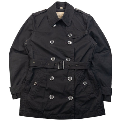 Vintage Burberry Brit Belt Waist Trench Jacket Womens Size M